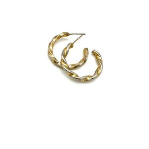 Twisted Hoop Earrings‎ Gold Silver Tone Small Everyday Jewelry